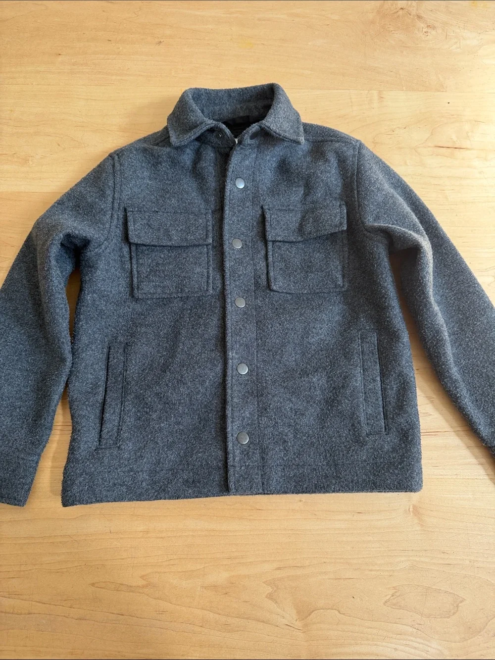 Old Navy Charcoal Gray Boys Wool-Blend Field Jacket